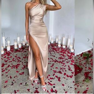 New!! Champagne slit dress Size S.